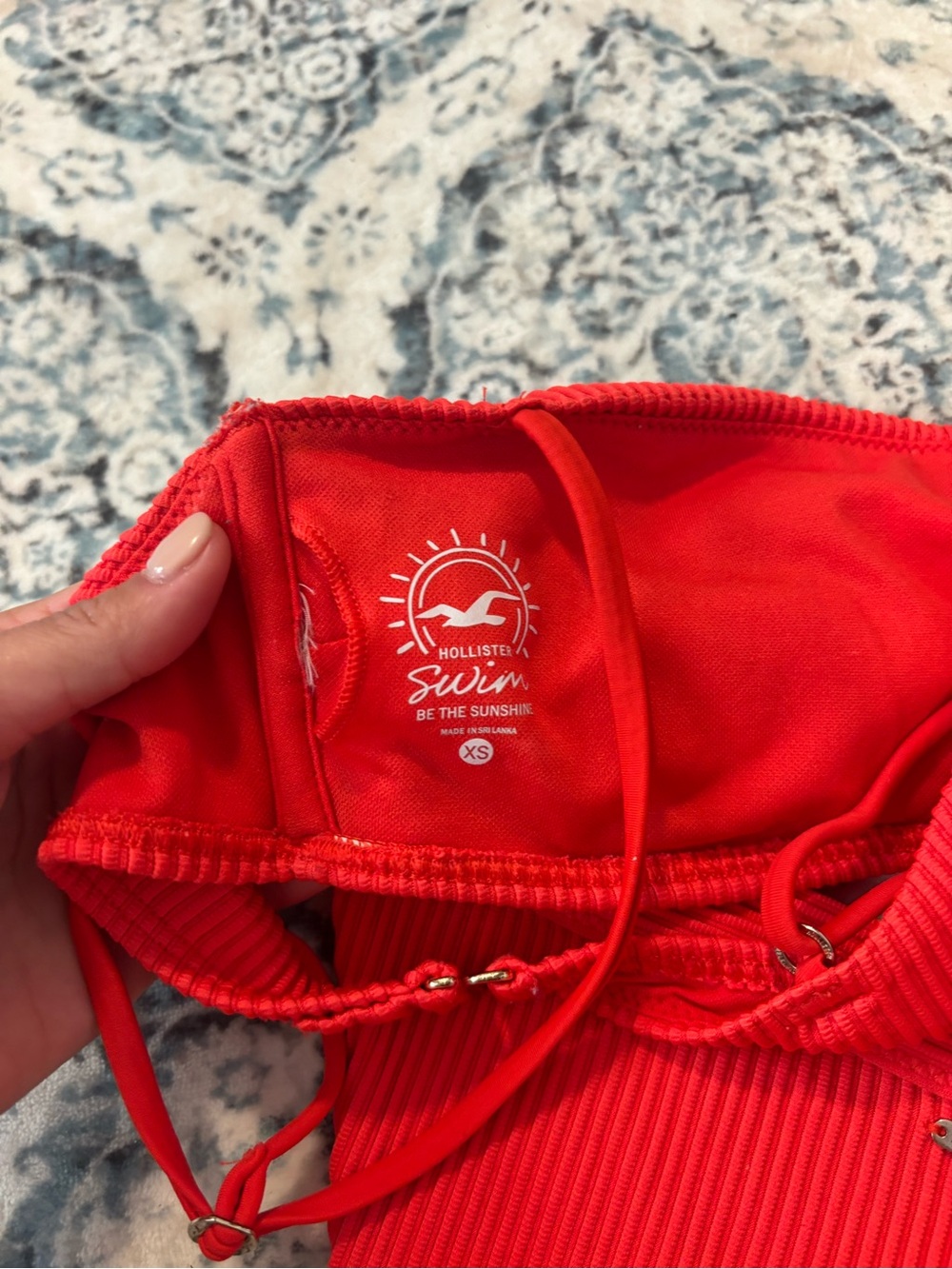 Hollister Red Ribbed Bikini XS - Picture 5 of 5